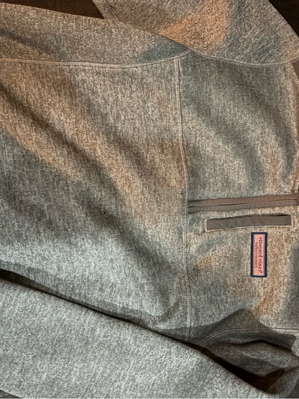 Vineyard Vines Navy Label Pullover with Pink Whale Accent